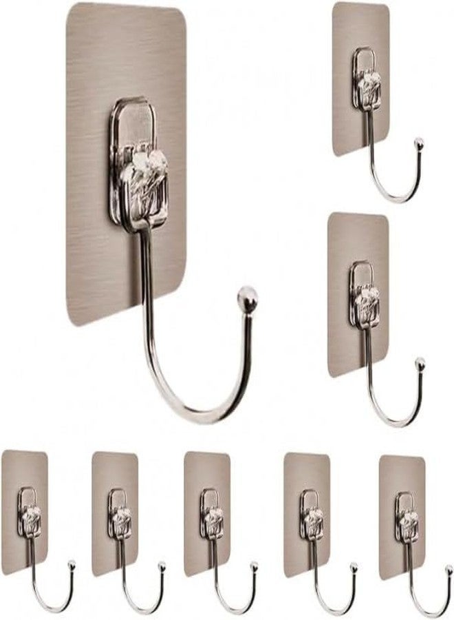 Vendola-Golden Large Adhesive Wall Hooks - Heavy-Duty Self-Stick Hangers for Home, Kitchen & Bathroom - No Drilling, Waterproof & Rustproof Hook Set (5) - Image 1